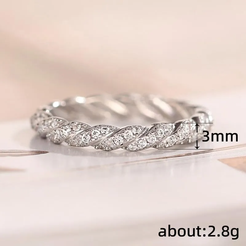 Vintage Knuckle Set of 3 Ring Gold Rings for Women, 14K Gold/Silver/Rose Gold Set Ring Diamond Finger Rings Twisted Chain Ring Stackable Band Rings Dainty Cubic Zirconia Sparkling Delicate Ring9