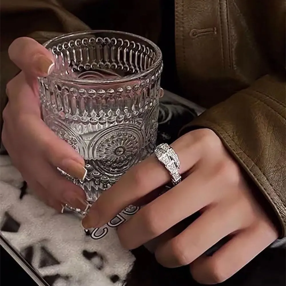 Vintage Snake Rings for Women Cubic Zirconia Spinel Diamond Open Adjustable Silver Plated Promise Statement Rings for Lady Women Birthday Anniversary Party Gold Plated