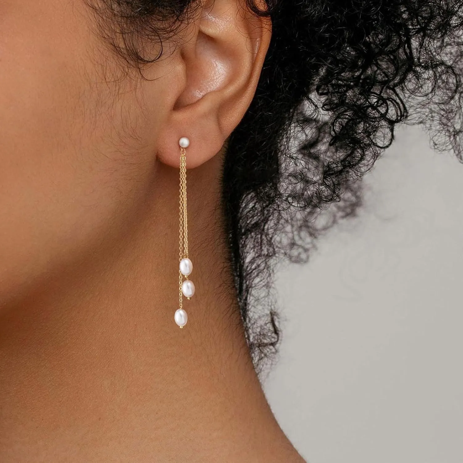 VRIUA Dangle Earrings for Women - 14K Gold Plated Statement Drop Earrings Dainty CZ Wedding Dangling Earrings Trendy Jewelry