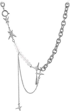 Water Drop Collar Chain Irregular Star Pendant Necklace Pendant Choker Chokers Metal