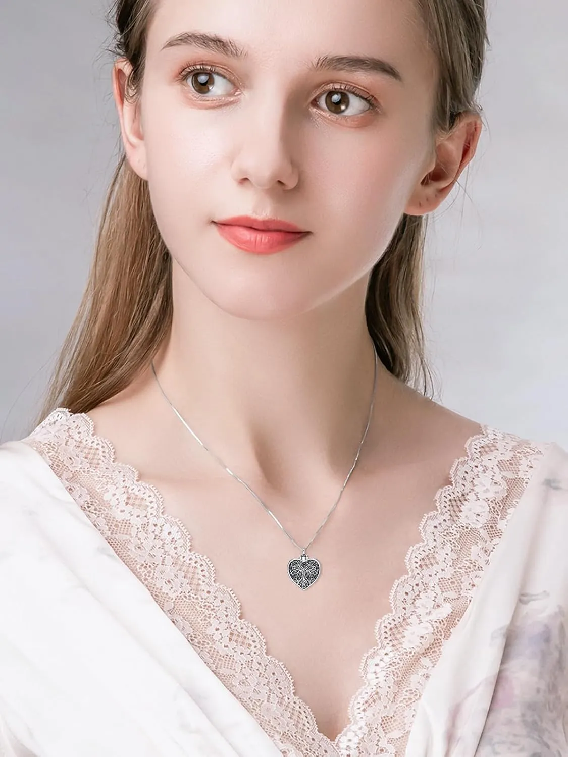WINNICACA Urn Necklace for Ashes Tree of Life Cremation Jewelry for Ashes Sterling Silver Urn Pendants for Women Holds Ash with Funnel Filler Kit Memorial Gifts of Lost Love One