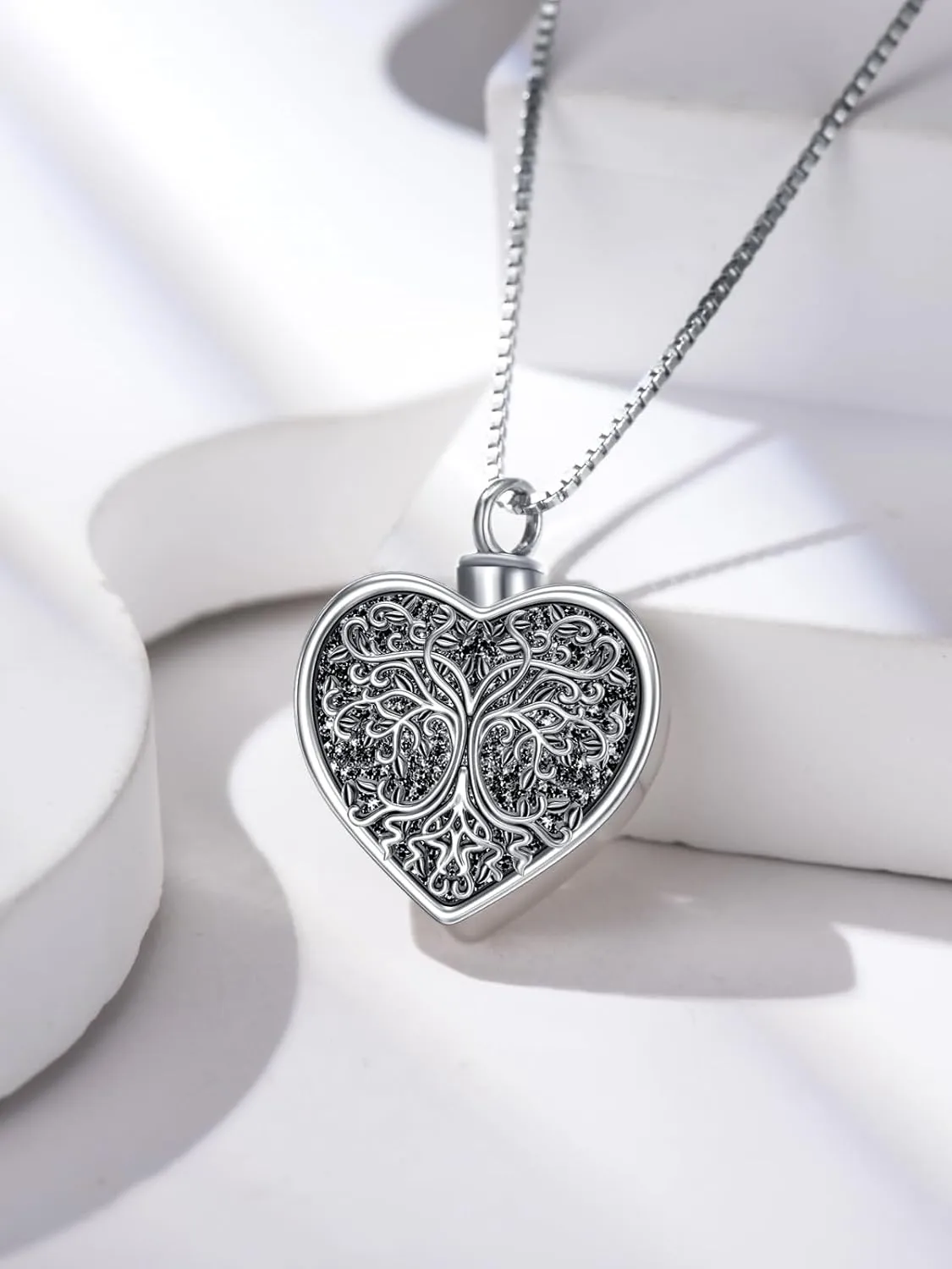 WINNICACA Urn Necklace for Ashes Tree of Life Cremation Jewelry for Ashes Sterling Silver Urn Pendants for Women Holds Ash with Funnel Filler Kit Memorial Gifts of Lost Love One