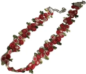 Women's Adjustable Lace Collar Necklace Elegant Neckband Choker Necklace Beautiful Embroidered Flower Neck Jewelry