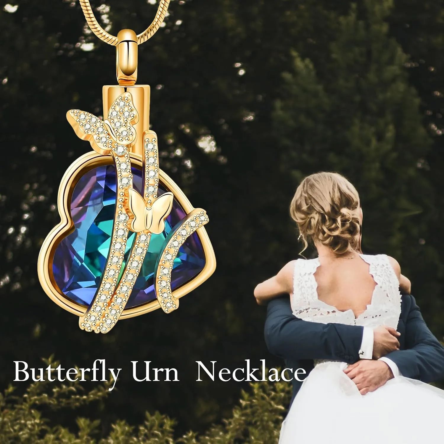 zeqingjw Cremation Jewelry Urn Necklace for Ashes Pendants Butterfly with Flower Memorial Funeral Keepsake Jewelry for Ashes